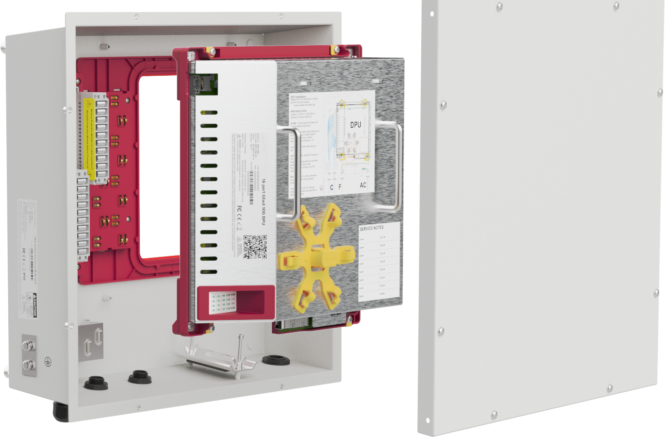 DPM-1601_DZS_16 Port DPM_Front Angle + DSE-1608 Enclosure_DZS